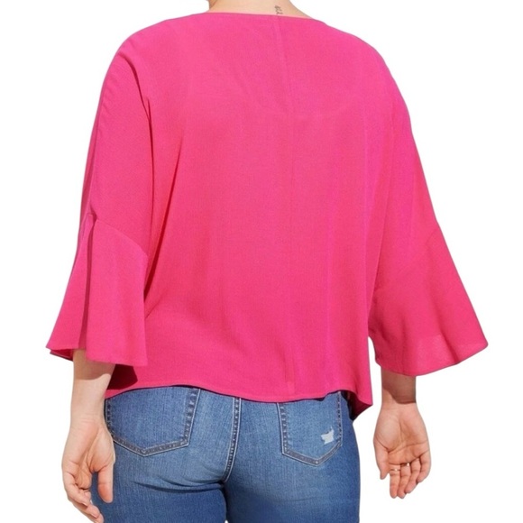 Torrid Washable Gauze Tie Front Crop Kimono Women’s Size 3X Pink Draped - Picture 3 of 11